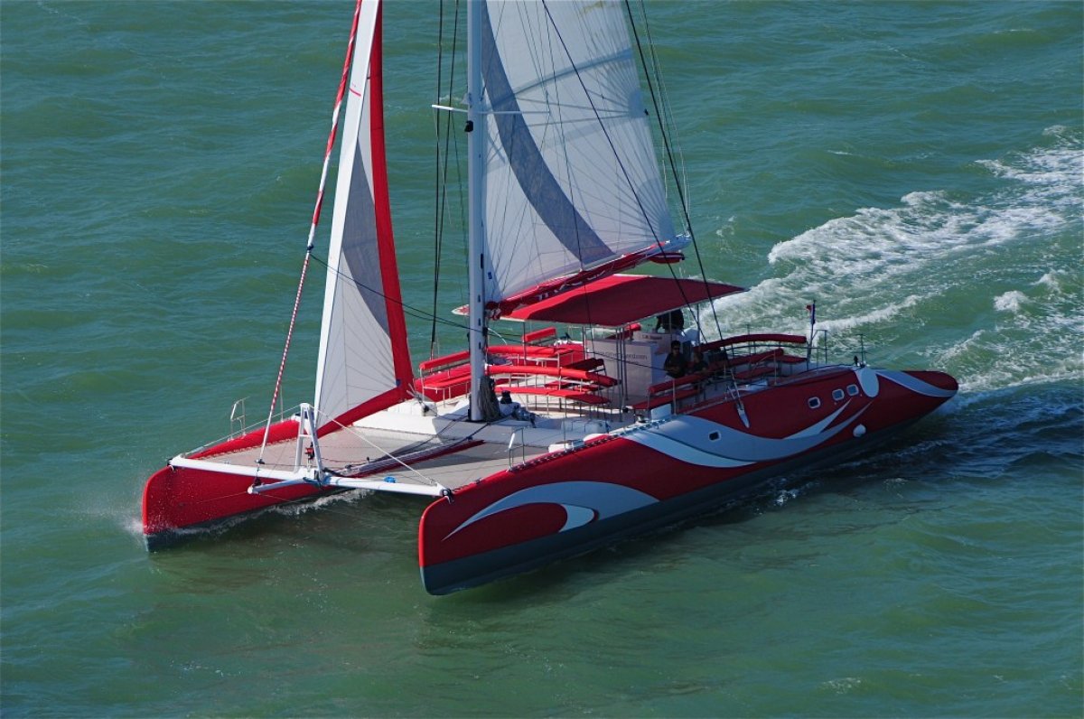 fast catamaran sailing