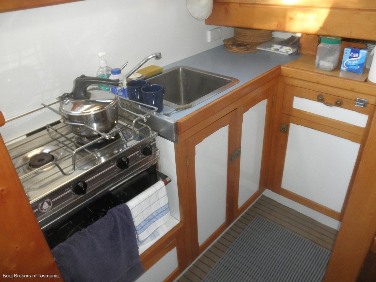 Shipright Ray Kemp Huon Pine irreplaceable coastal cruiser. Boat Brokers of Tasmania