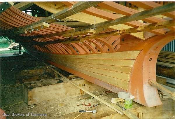 Shipright Ray Kemp Huon Pine irreplaceable coastal cruiser. Boat Brokers of Tasmania