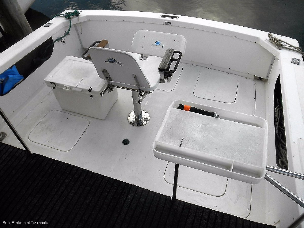Kerry Girl Bertram 28 Flybridge Twin diesel shaft drive Sportsfisherman Boat Brokers of Tasmania