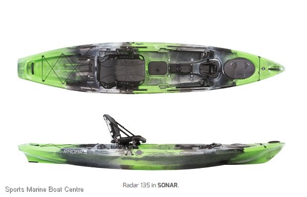 Wilderness Systems RADAR 135 kayak with pedal drive