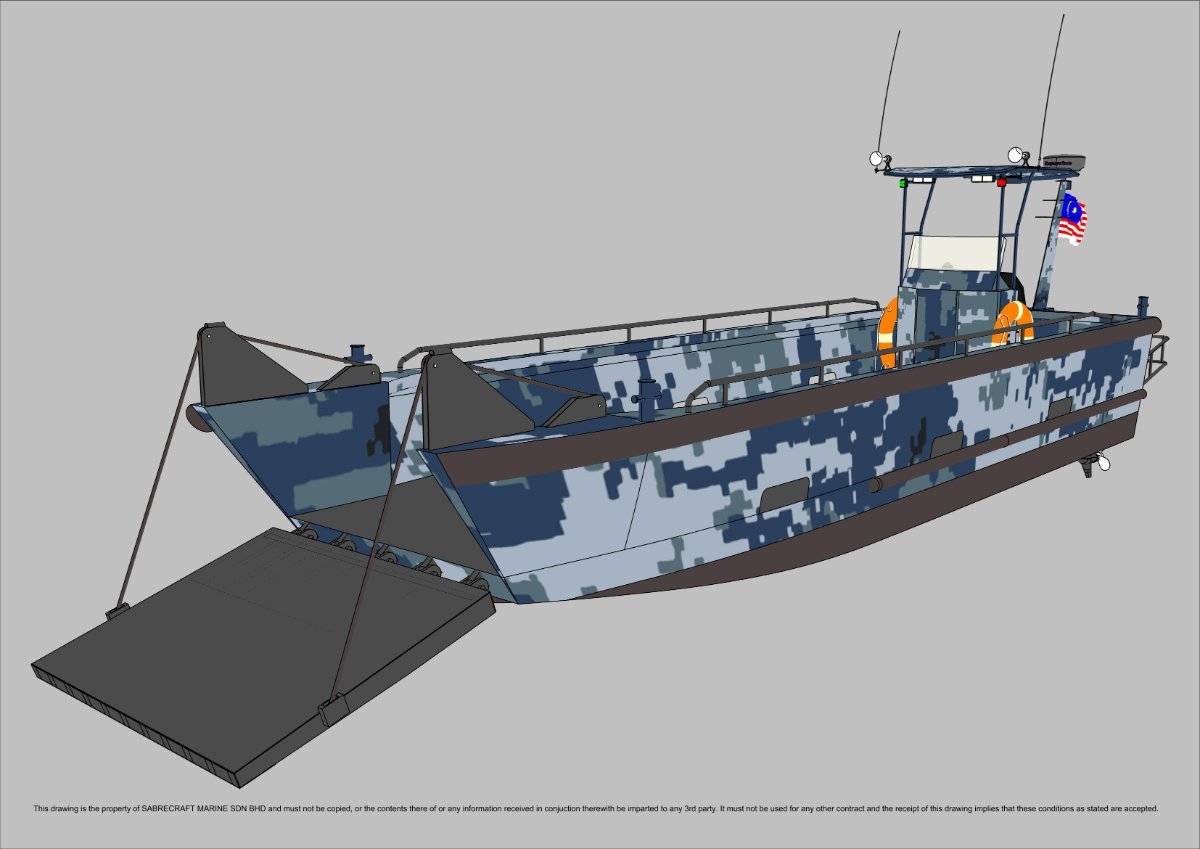 New Sabrecraft Marine Landing Craft 9 Meter Work Boat Barge