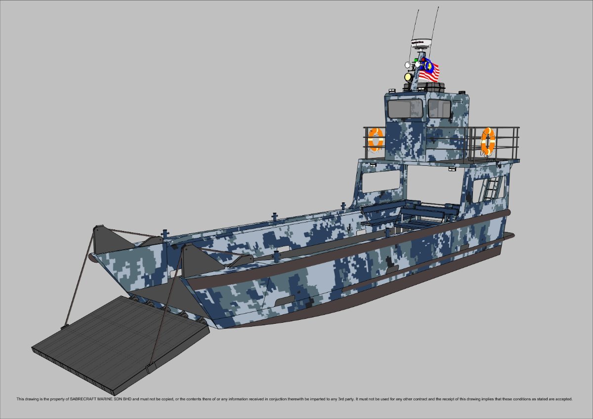 New Sabrecraft Marine Landing Craft 12 Meter Work Boat Barge