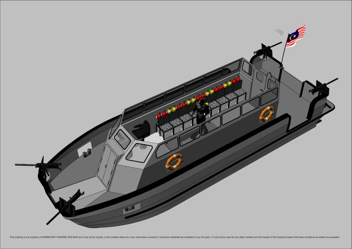 Sabrecraft Marine Patrol JetCat 12000 Gun Boat