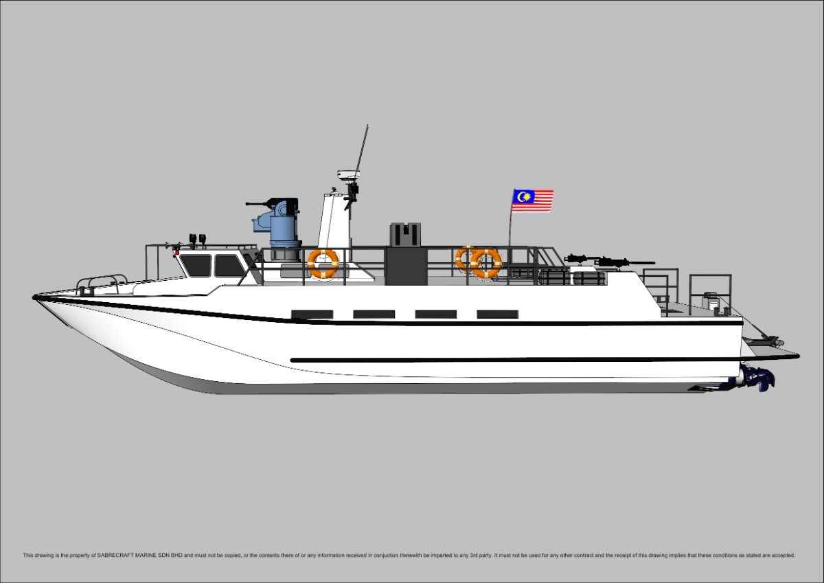 Sabrecraft Marine Patrol AirRide Xpress 18000 Gun Boat