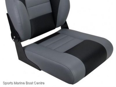 Relaxn Deluxe Sports Fold Down Seat Grey Black Carbon