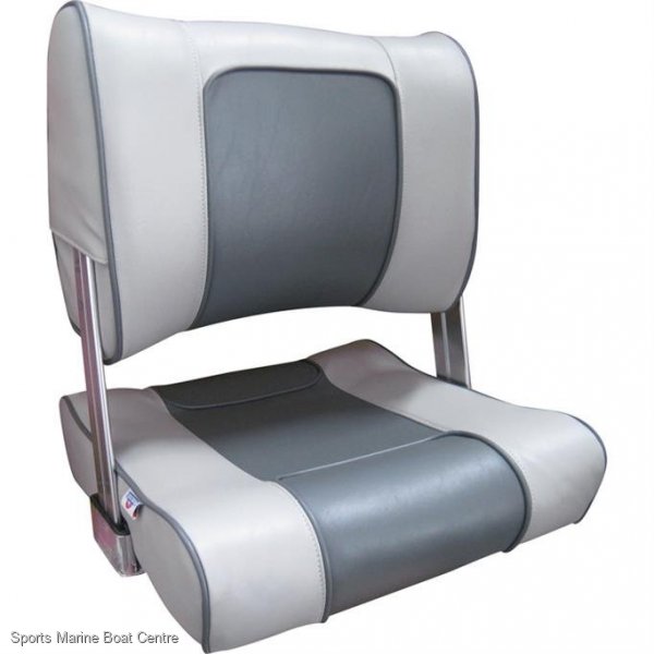 Flip Back Boat Seat Grey Charcoal Upholstery