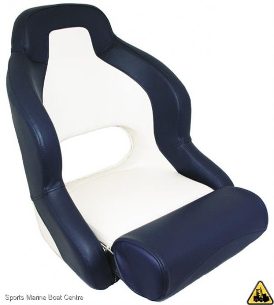 Heavy Duty Admiral Upholstered Helmsman Seat With Folding Bolster
