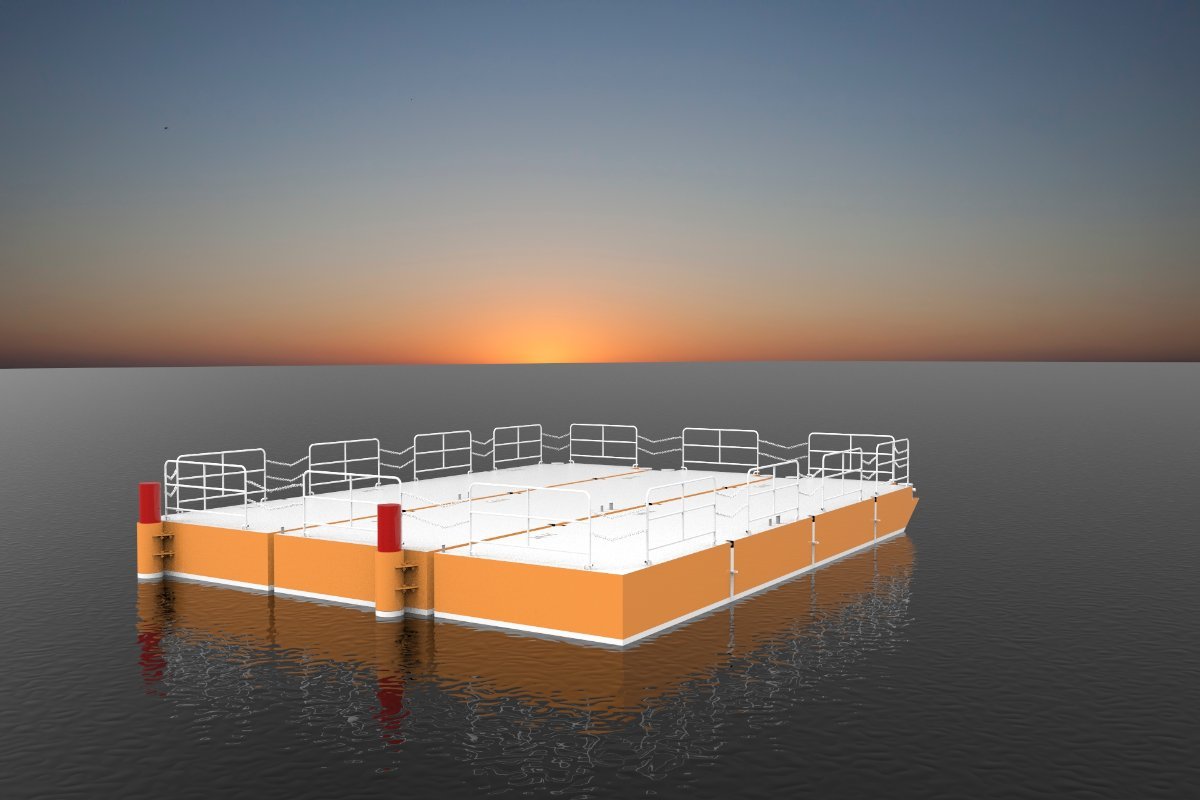 New Sabrecraft Marine Road Transportable Deck Barge Construction Dumb Barge Steel