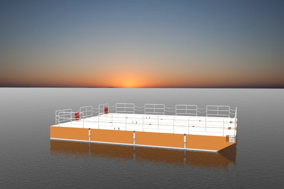 Sabrecraft Marine Road Transportable Deck Barge Construction Dumb Barge Steel