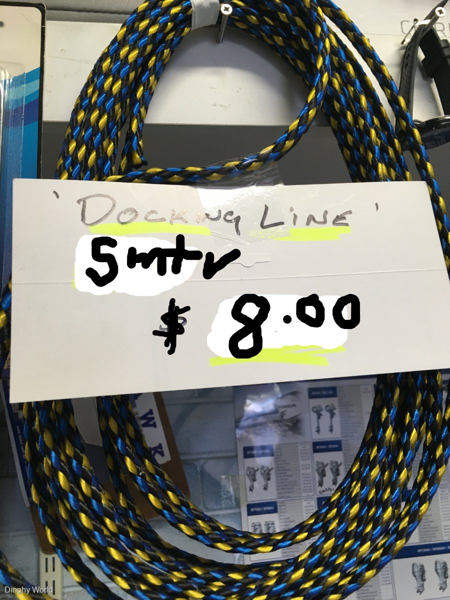 STRONG DOCKING LINES. LOW TANGLE WITH SPLICED LOOP - 5MTRS - $ 8.00 EACH
