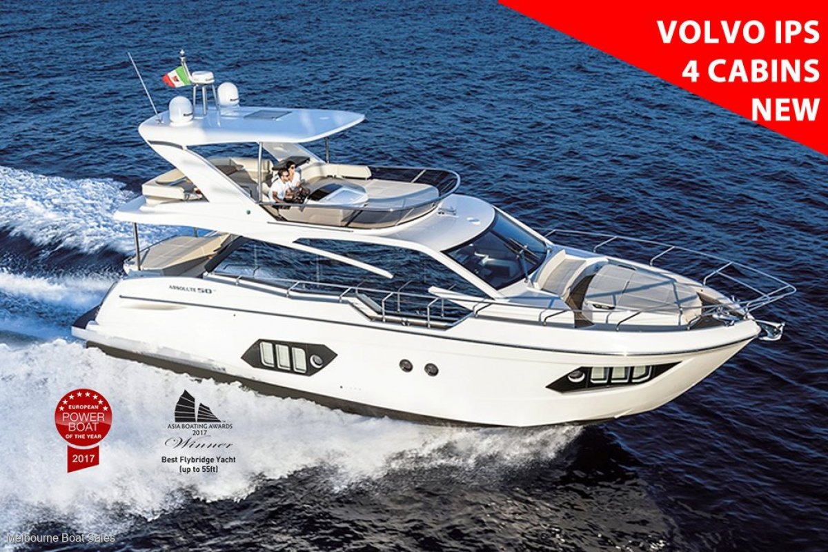 Absolute 50 Fly New With 4 Cabins Volvo Ips For Sale