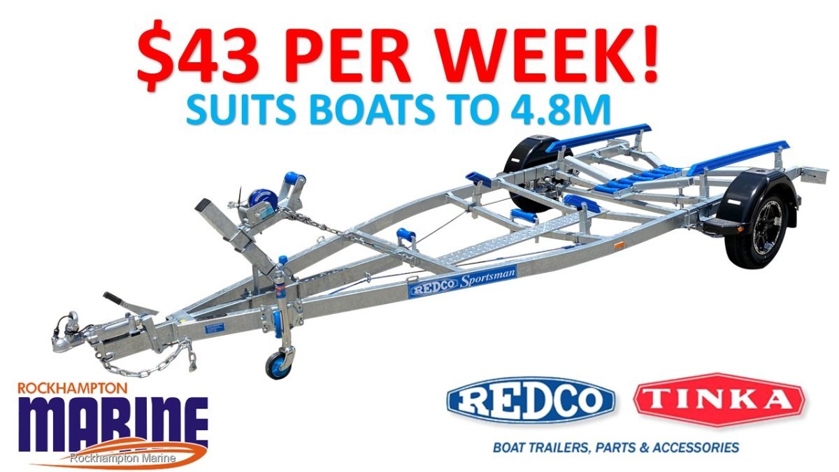 REDCO RS480MO BRAKED GALVANISED BOAT TRAILER TO SUIT BOATS UP TO 4.8M!!
