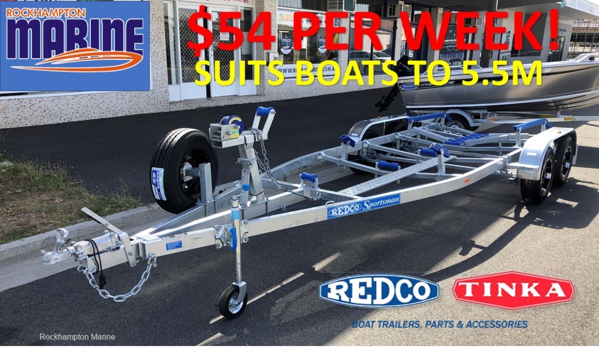 REDCO RS560TMO BRAKED GALVANISED TANDEM BOAT TRAILER TO SUIT BOATS TO 5.5M!
