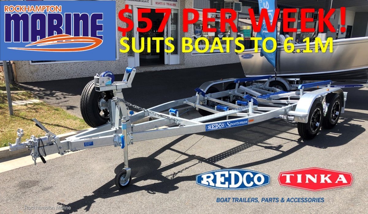 REDCO RS610TMO BRAKED GALVANISED TANDEM BOAT TRAILER TO SUIT BOATS TO 6.1M!