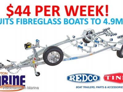REDCO RE150MO BRAKED GALVANISED BOAT TRAILER SUITS FIBREGLASS BOATS TO 4.9M