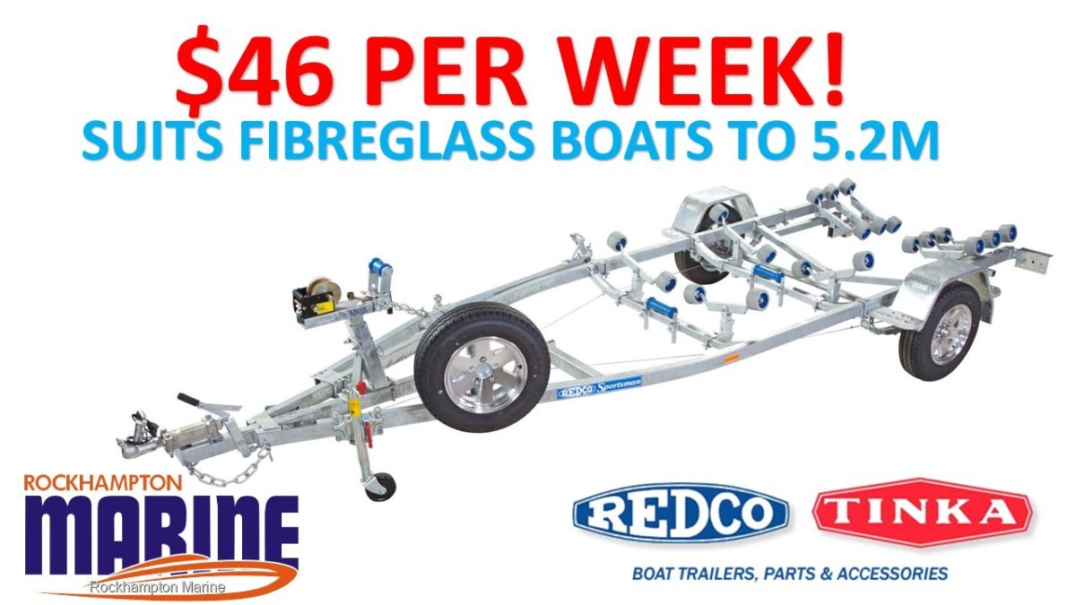 REDCO RE160MO BRAKED GALVANISED BOAT TRAILER SUITS FIBREGLASS BOATS TO 5.2M
