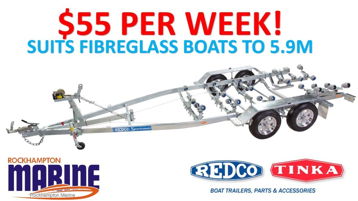 REDCO RE180TMO BRAKED TANDEM GAL TRAILER SUITS FIBREGLASS BOATS TO 5.9M!!