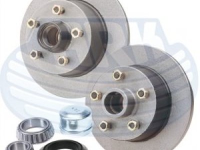 ARK TRAILER DISC HUB KITS - COMPLETE WITH GREASED BEARINGS - $ 95.00