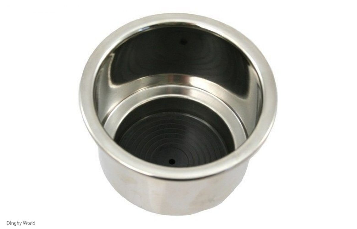 STAINLESS DRINK HOLDER WITH DRAIN - STRONG & CORROSION RESISTANT - $ 25.00