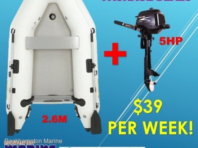 Island Inflatables Island Airdeck 260 Boat + Parsun 5hp Four Stroke Outboard Package