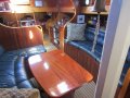 Boden Classic 50 foot Timber Yacht:Leather Saloon and Saloon Table