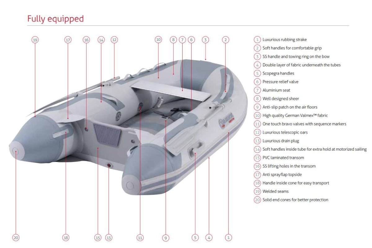 Talamex Highline x-light 275 Air Floor Inflatable Boat