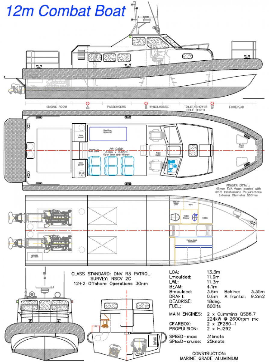 12m Combat Boat