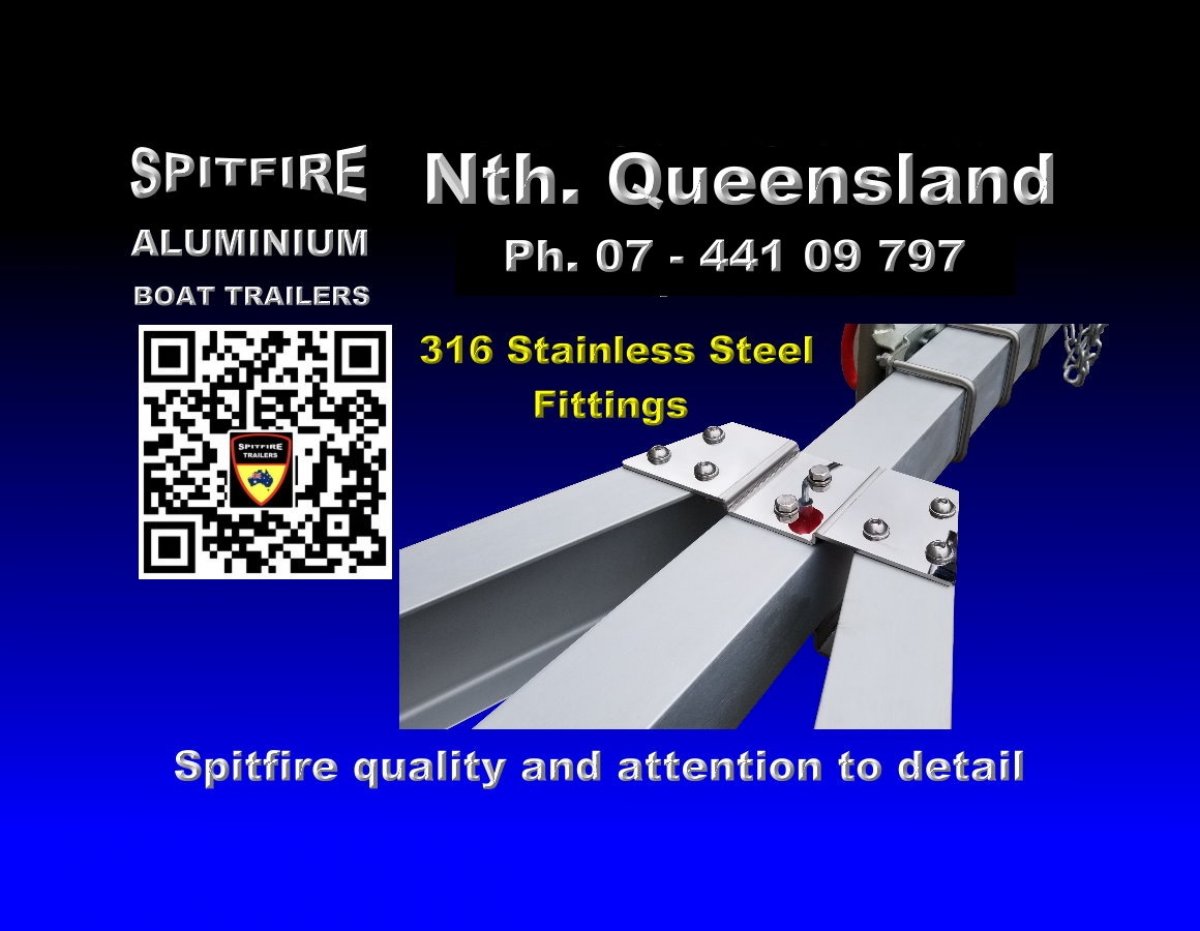 Spitfire 700-3 Ton Anodised Aluminium - 316 Strainless Steel Boat Trailer