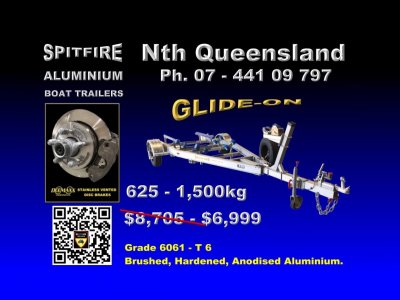 Spitfire 625-1500kg Aluminium 316 stainless Steel Boat Trailer