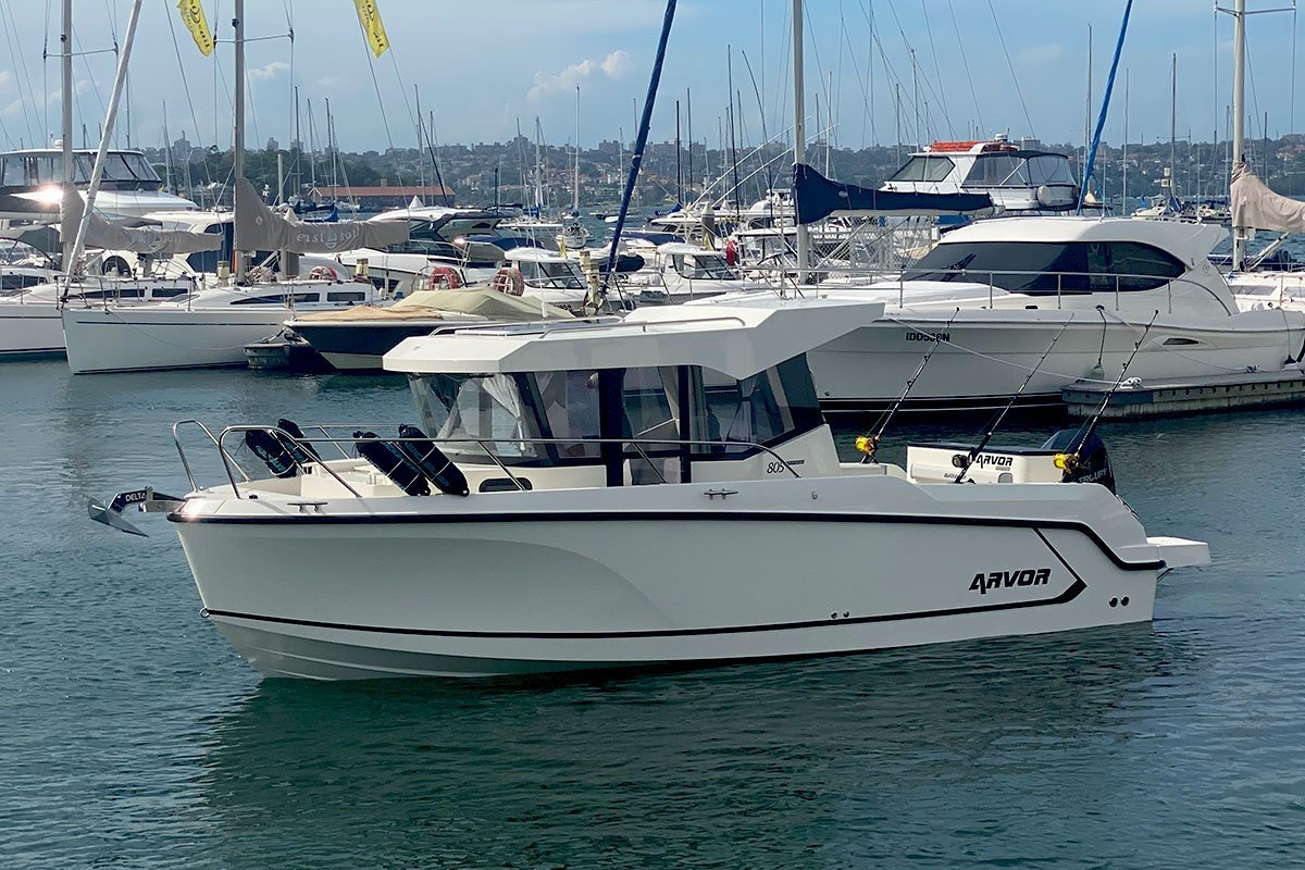 Arvor 805 Sportsfish on display at Sanctuary Cove Boat Show 2022
