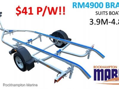 RM BOAT TRAILERS 4900 BRAKED SKID BOAT TRAILER TO SUIT BOATS 3.9M-4.8M!