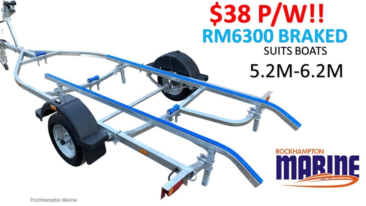 RM BOAT TRAILERS 6300 BRAKED SKID BOAT TRAILER SUITS BOATS 5.2M-6.2M!