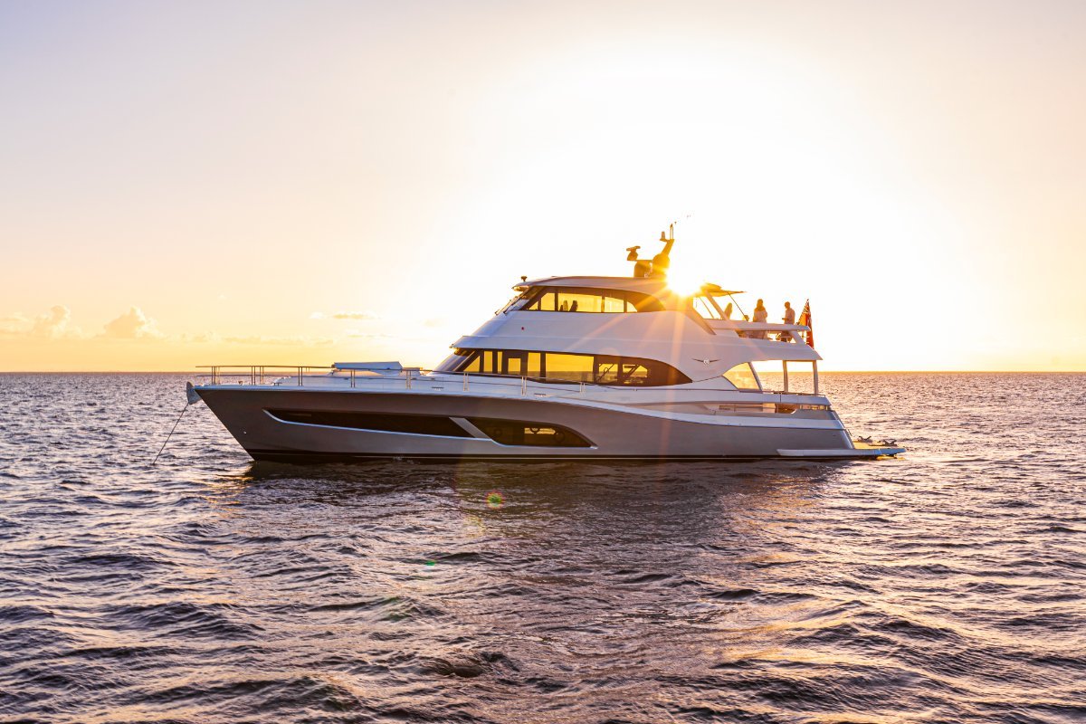 New Riviera 78 Motor Yacht Enclosed Bridge Deck