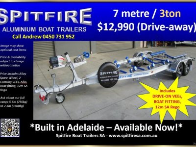 Boat Trailer 7m x 3ton - Suit up to 6.5m boat