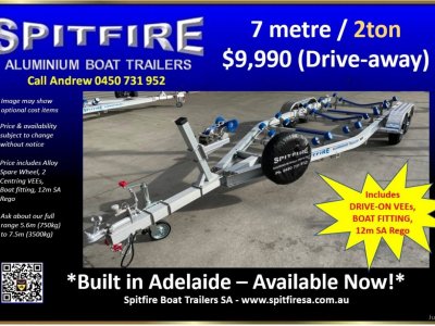 Boat Trailer 7m x 2ton - Suit up to 6.5m Boat