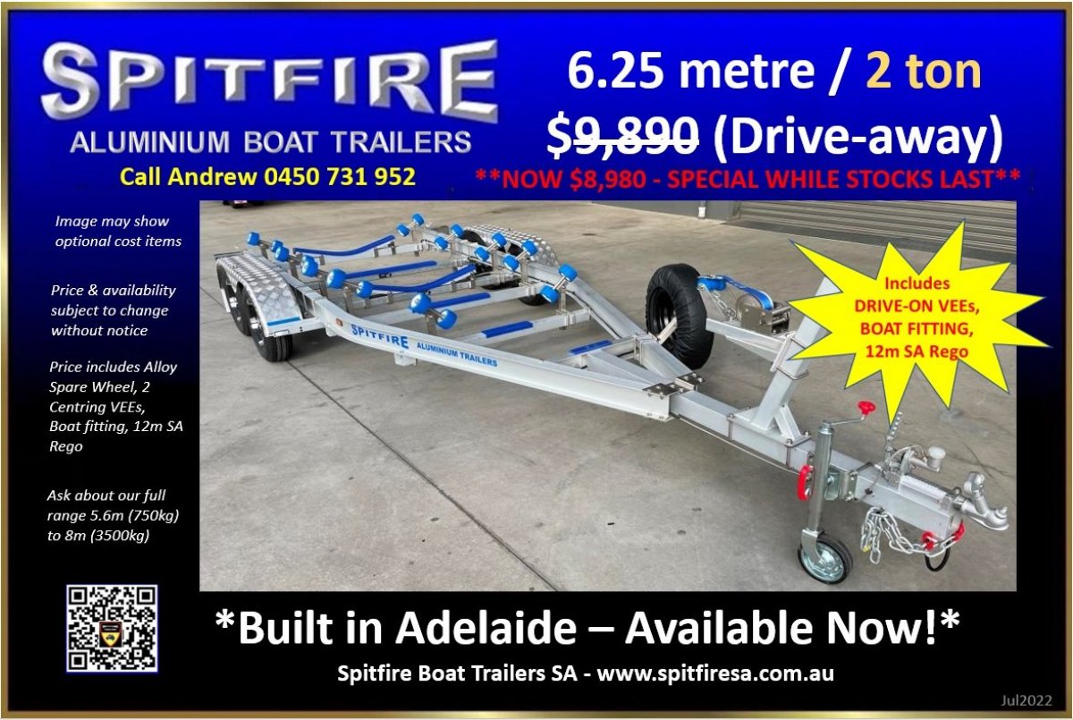 Boat Trailer 6.25m x 2ton - Suit up to 5.8m boat
