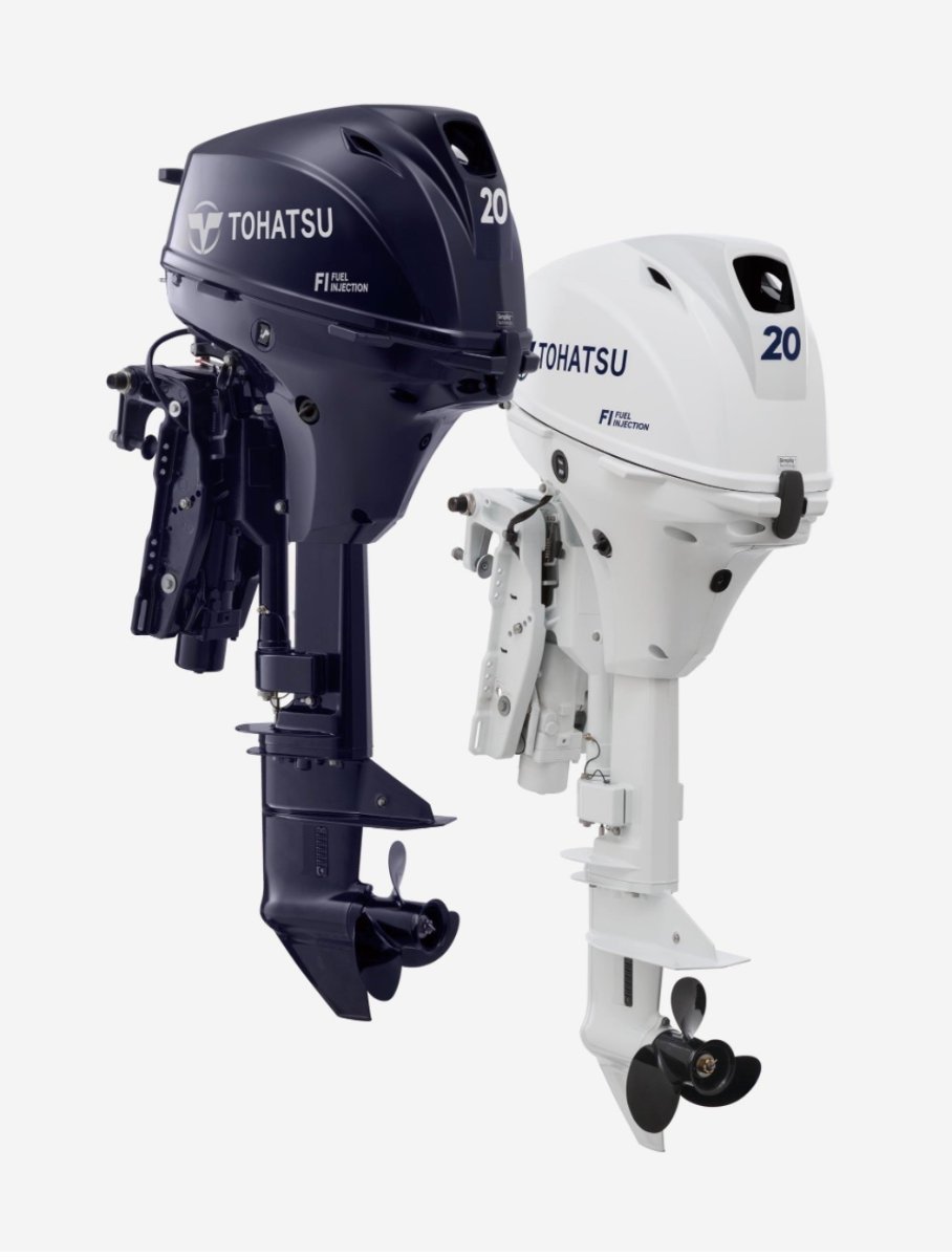 Brand New in unopened box 2 x Tohatsu 20 HP Outboard Motors
