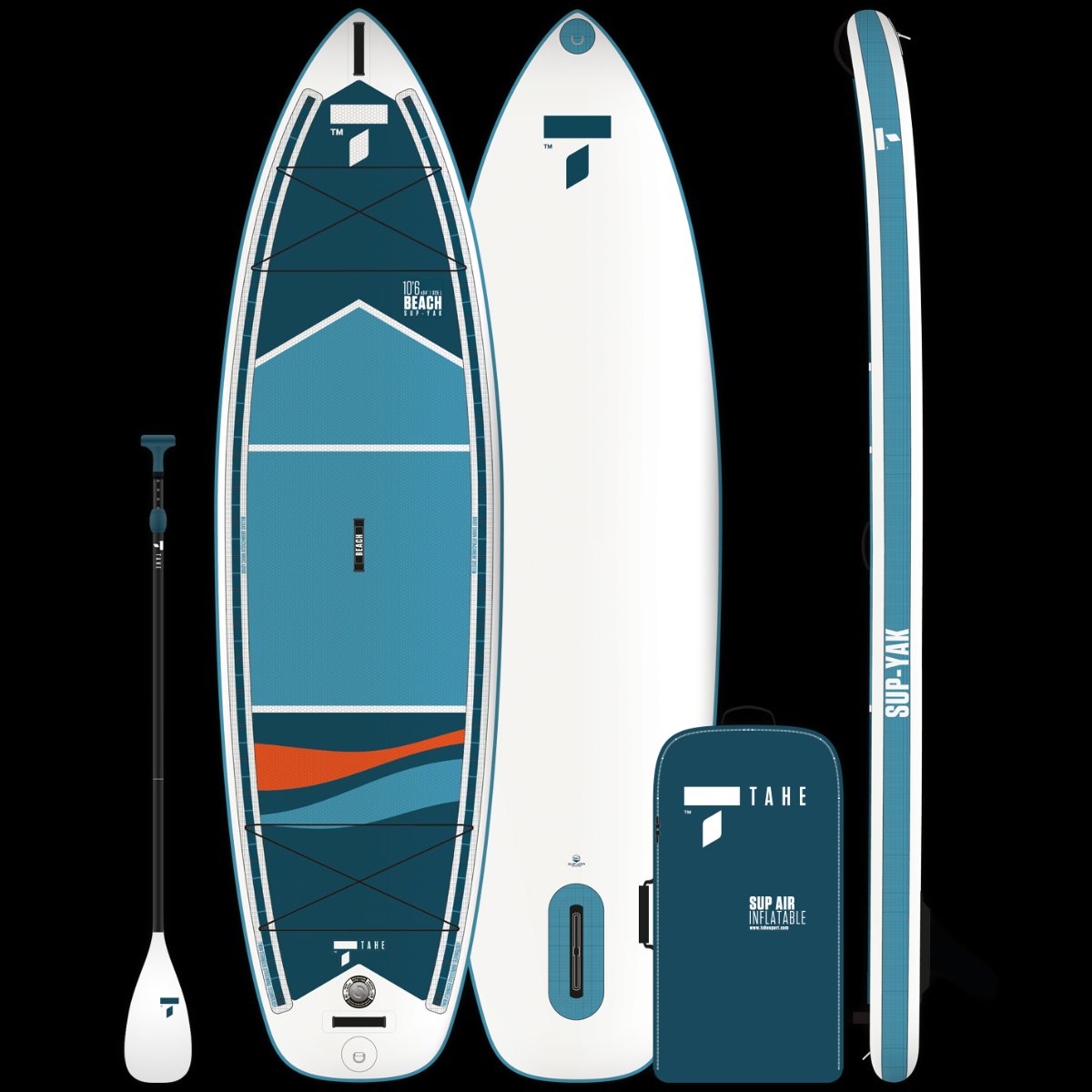 Brand new TAHE 10'6 BEACH SUP-YAK inflatable stand up paddle board package!
