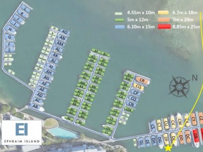 Private marina berths for rent Ephraim Island 18m & 12m