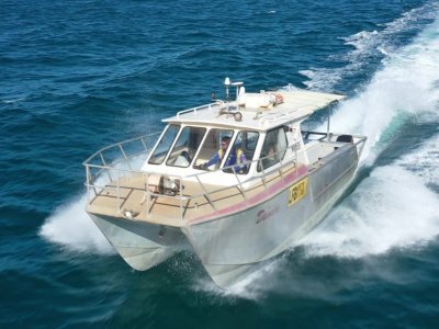 Seaspray 9m Fishing Vessel with tri-axle trailer in AMSA 3C