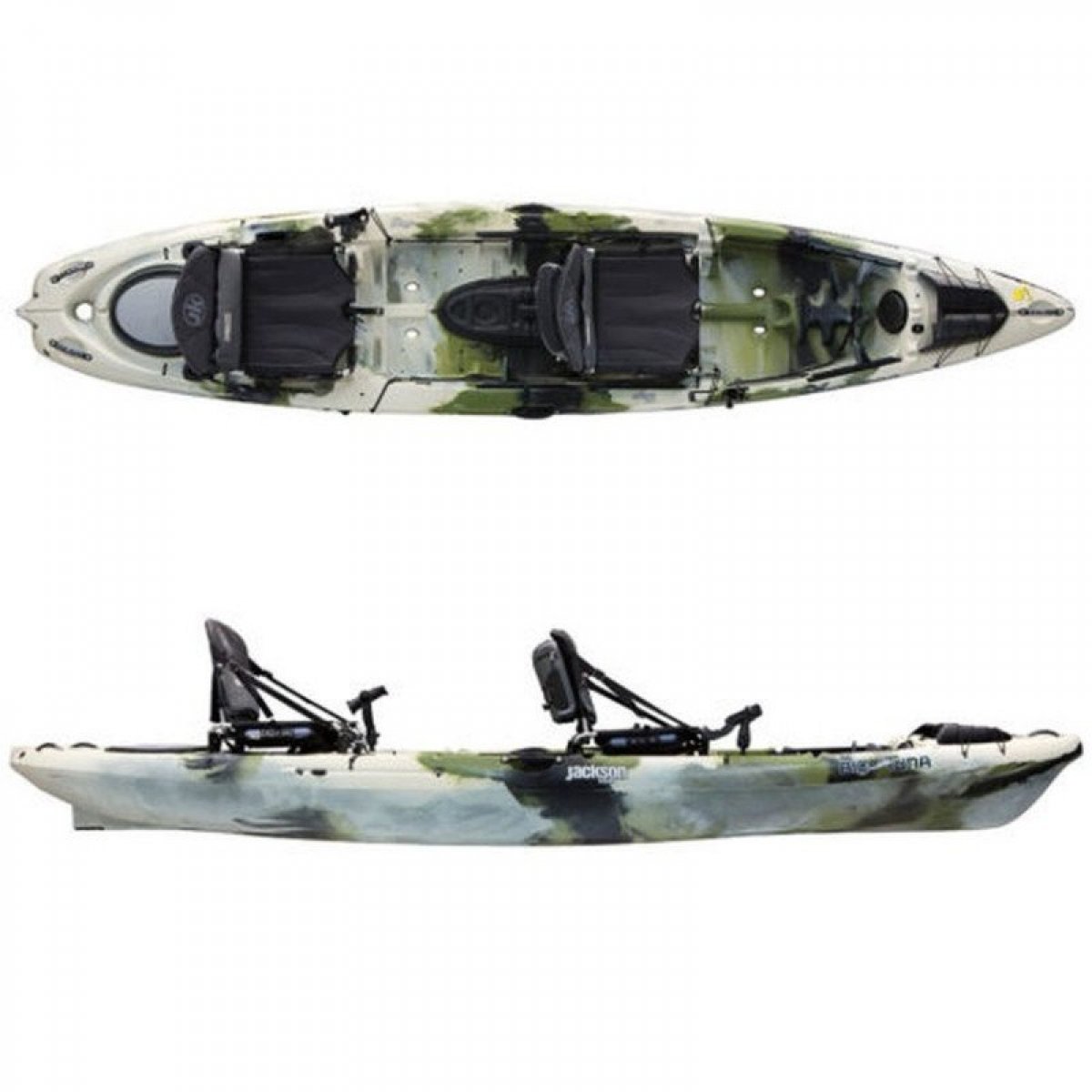Brand new Jackson Big Tuna tandem sit on top fishing kayak with rudder