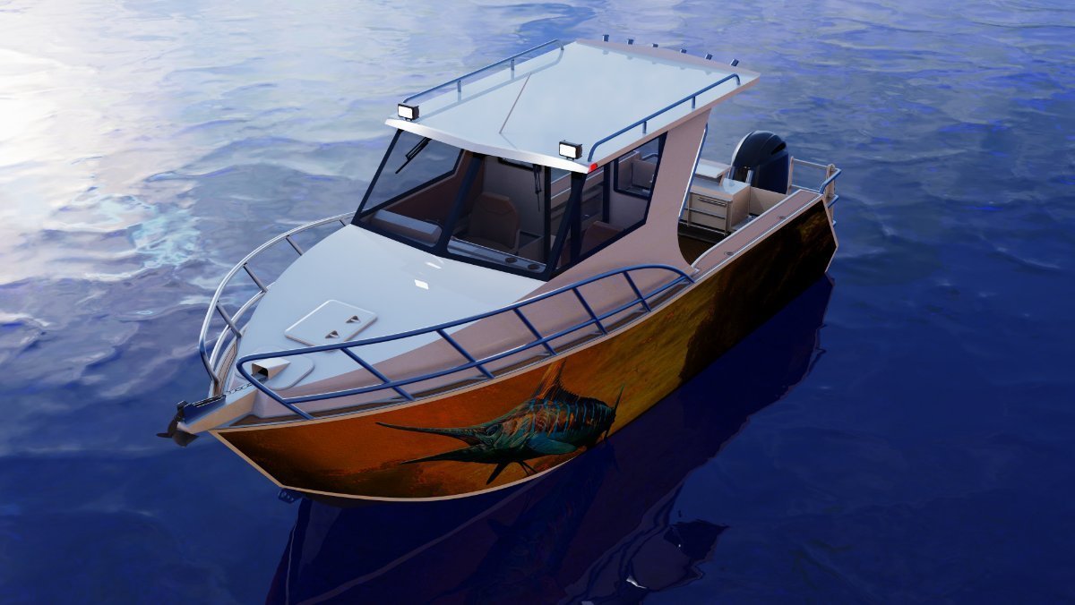 New Sabrecraft Marine Half Cabin 7.6m boat and motor!