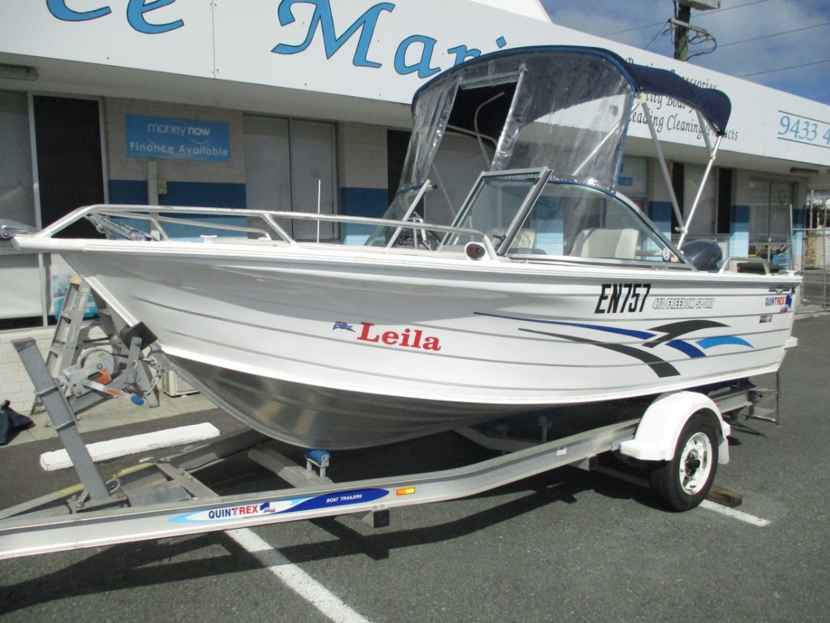Quintrex 470 Freedom Sport... As New Cond. Very Low Hours. Trailer