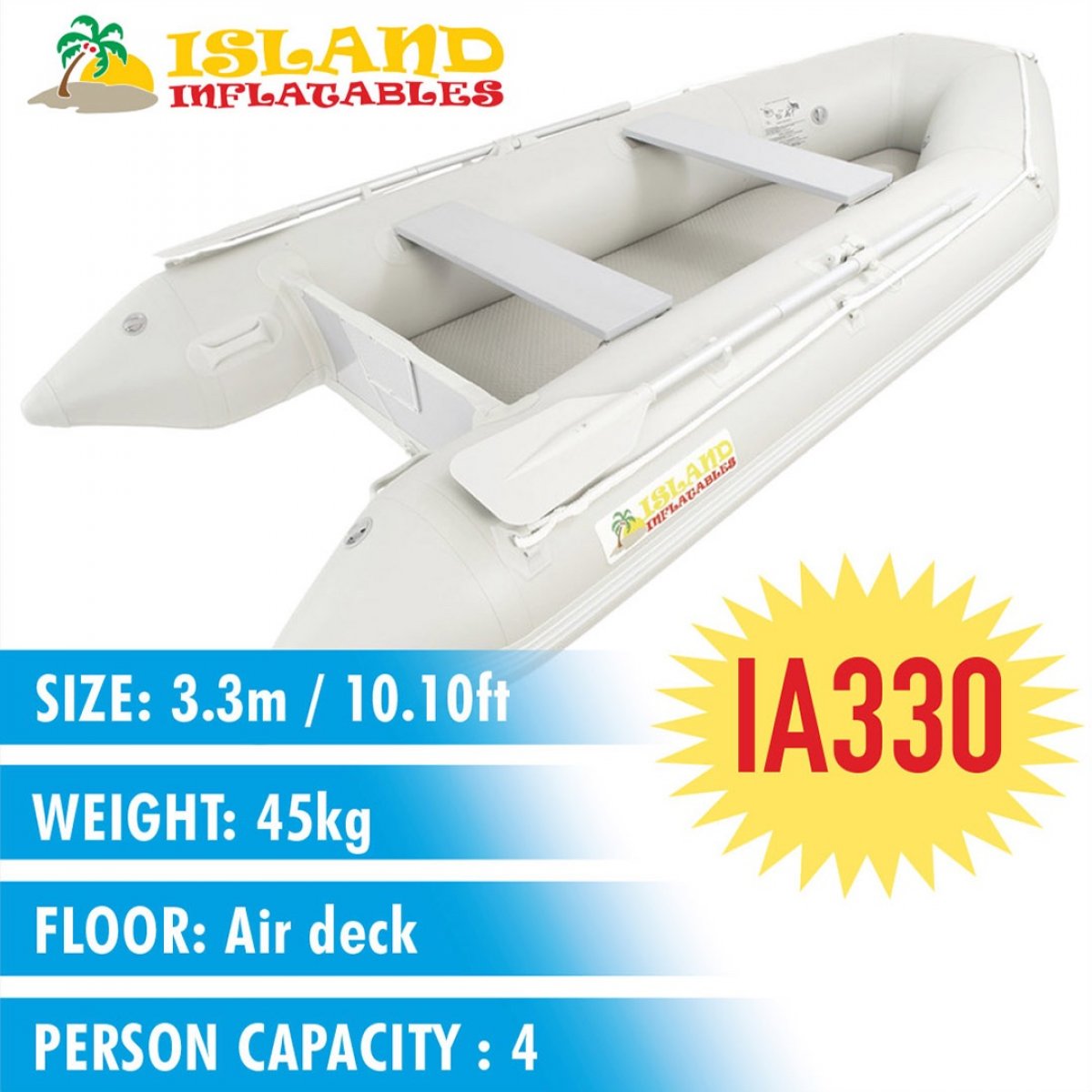New Island Inflatables Island Airdeck 330 - Welded PVC