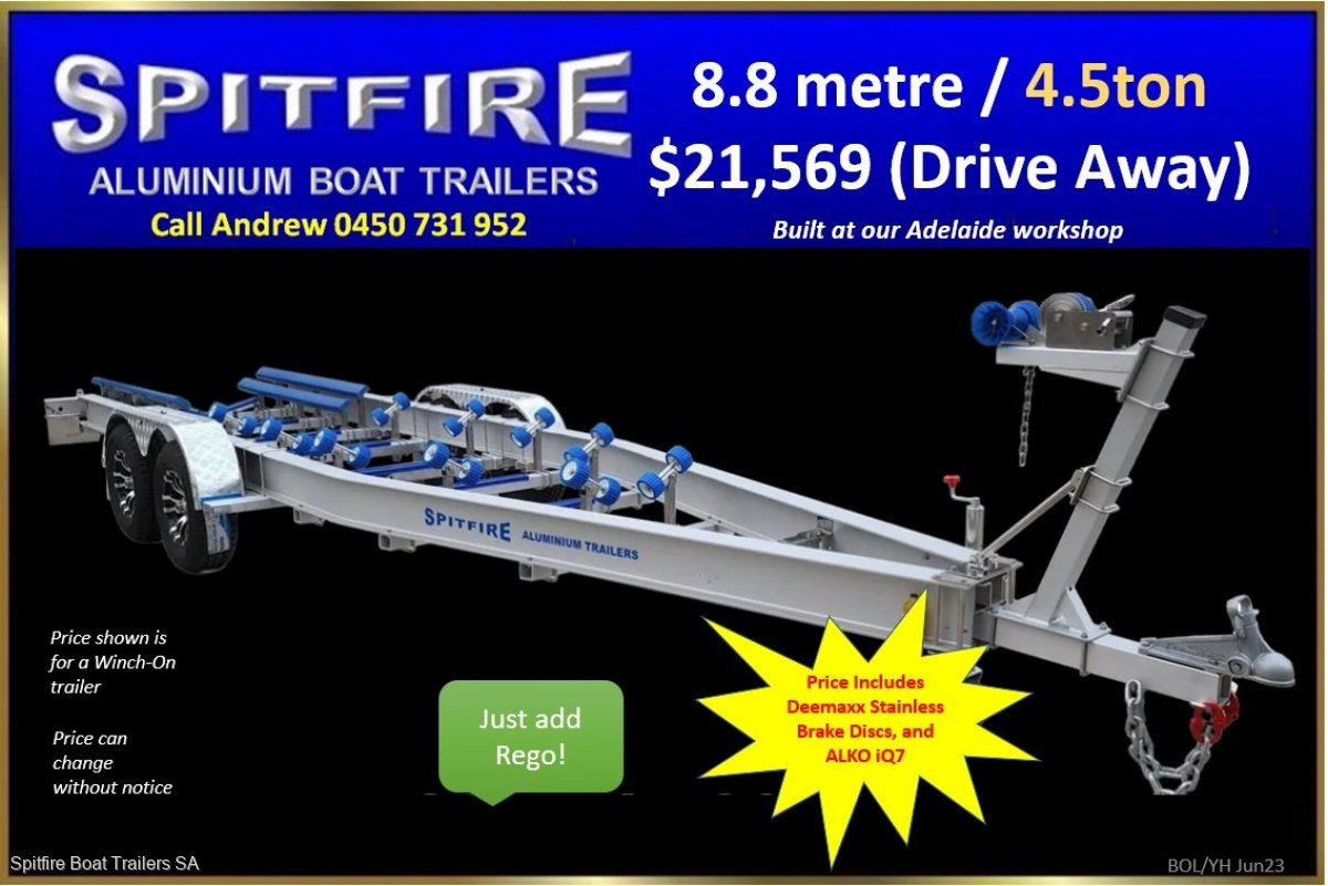 Boat Trailer (aluminium & Stainless Steel) 8.6m Dual Axle 4500kg Atm