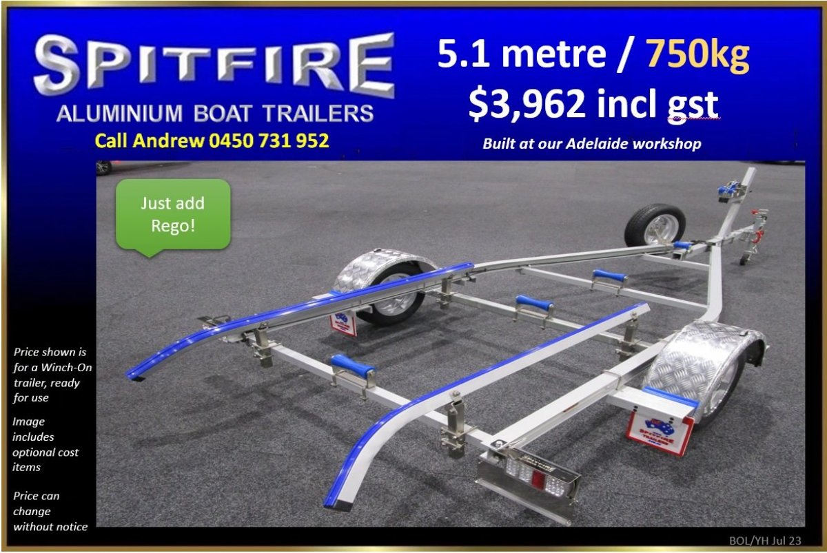 Boat Trailer 5.1m Single Axle 750kg Atm Spitfire for Sale Boat