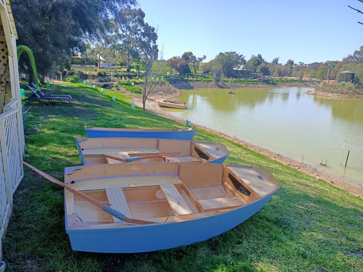 New Mountain Boats 8 Pram Dam Buster, Cruiser, New Caledonia or Custom Build:Dam Busters hanging out on a dam