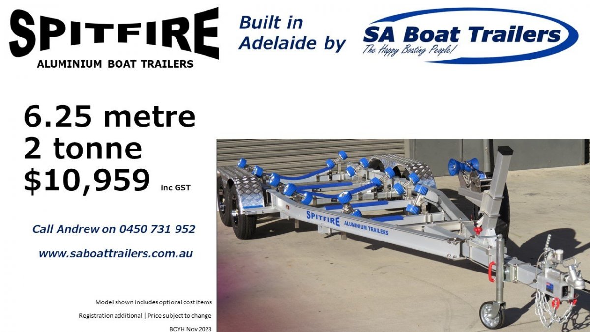 Spitfire Aluminium Boat Trailer 6.25m Dual Axle 2000kg Atm for Sale