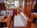 Little Harbor 50 -Elegance & Performance in a World Cruising Yacht:Beautifully varnished interior with led lighting and overhead hatches